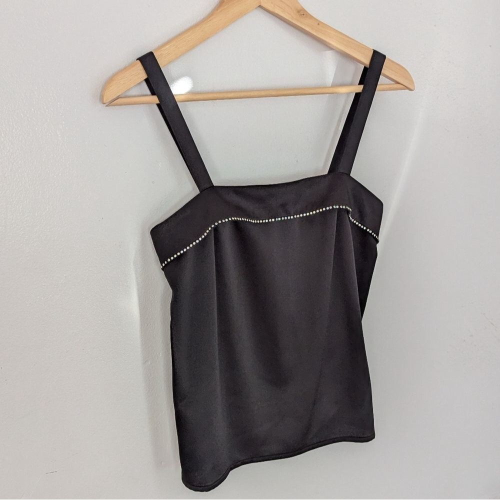 Vintage Black Rhinestone Trim Top By Nolan Miller Dynasty Collection Size 6